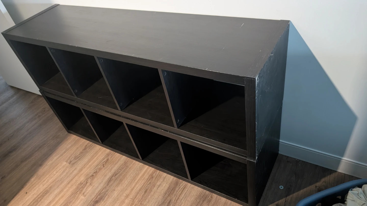 Dark Grey Ikea 2  4 cube shelves - photo 2
