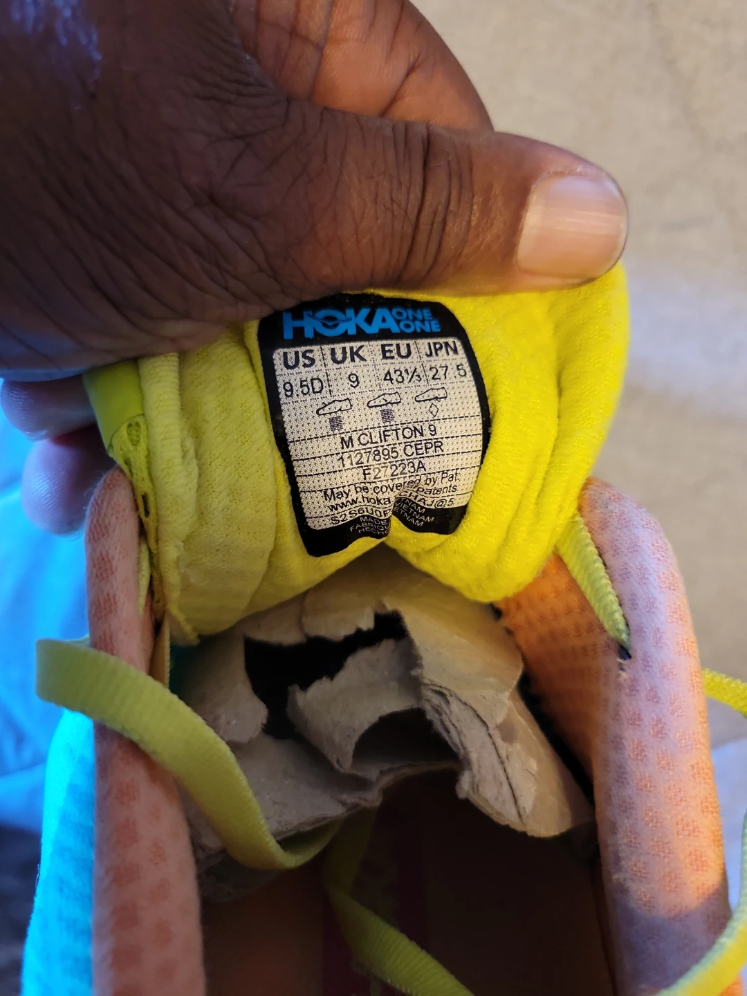 Hoka Clifton 8 Running Shoes - Teal/Orange/Yellow - photo 2