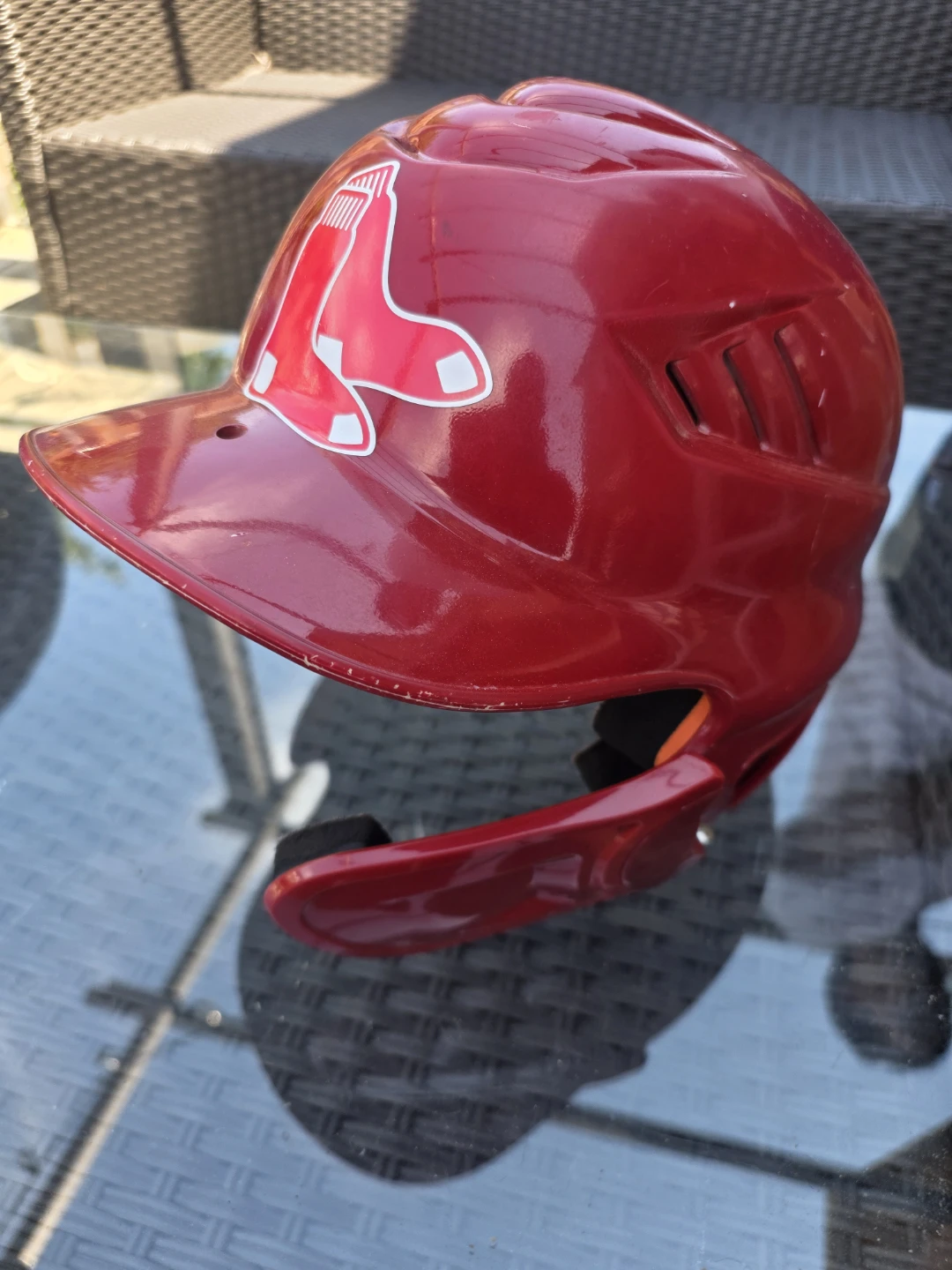 Rawlings Pickering Red Sox Baseball Helmet with chin shield ⚽️