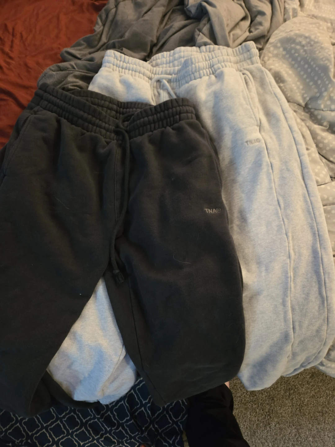TNA Sweatfleece Boyfriend Fit Joggers - Black & Grey