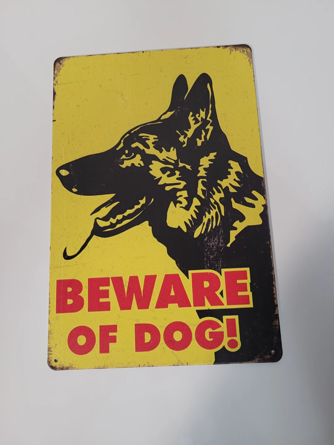 Beware of Dog Metal Sign