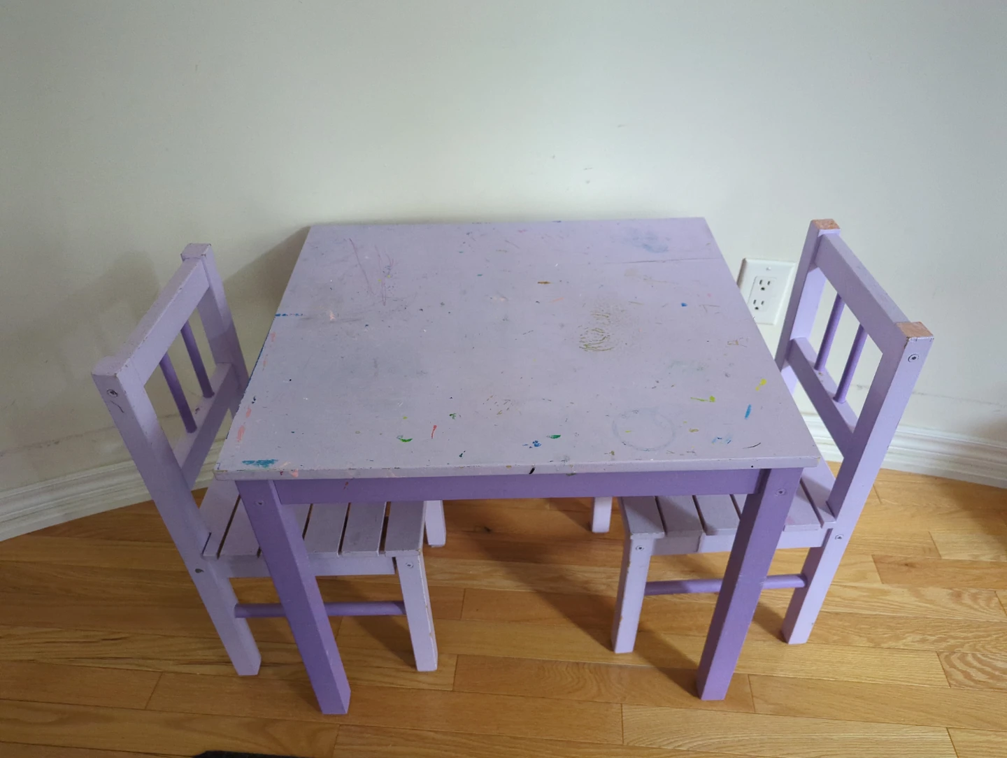 Kids' Purple Table and 2 Chairs Set