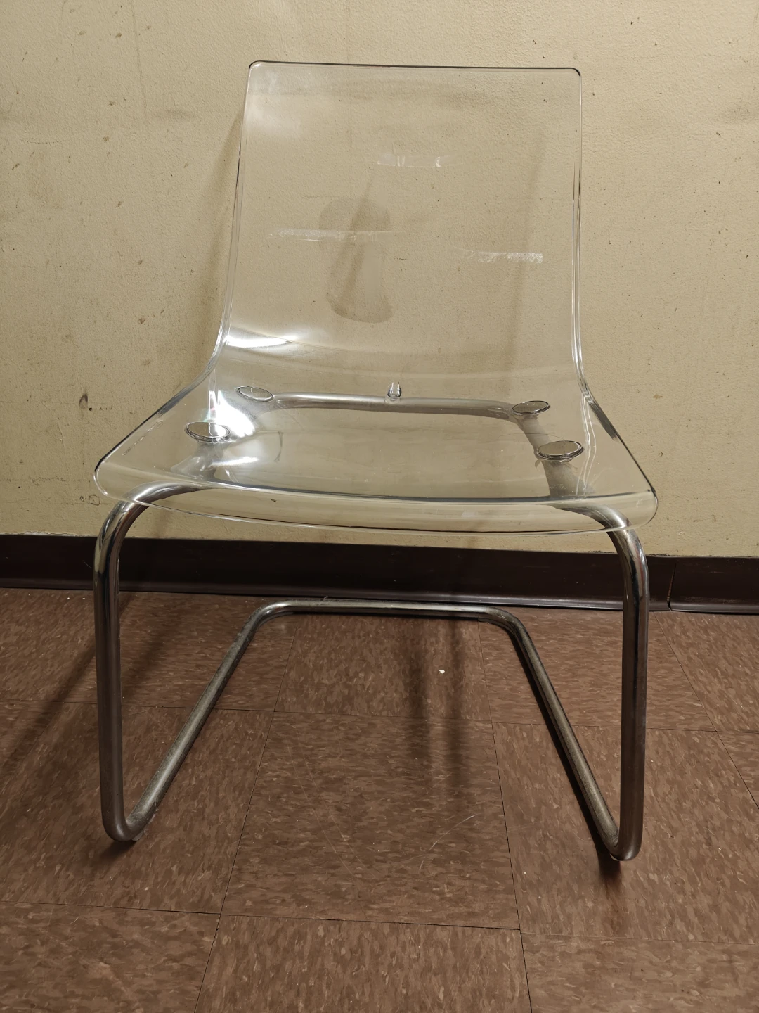 Clear Acrylic Dining Chair with Chrome Frame
