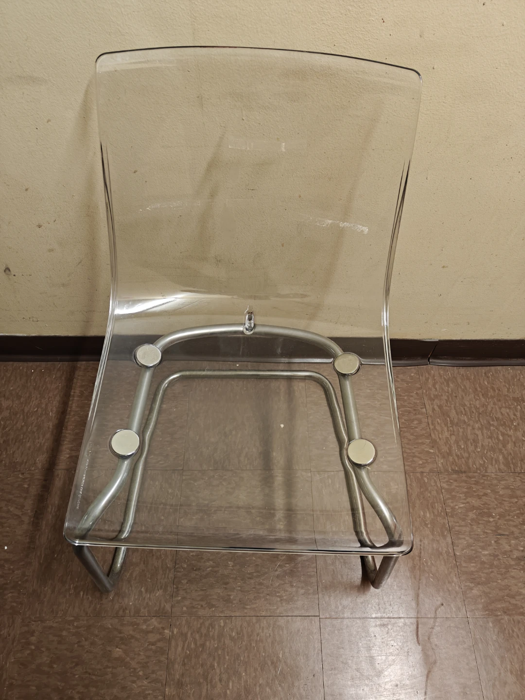 Clear Acrylic Dining Chair with Chrome Frame - photo 2