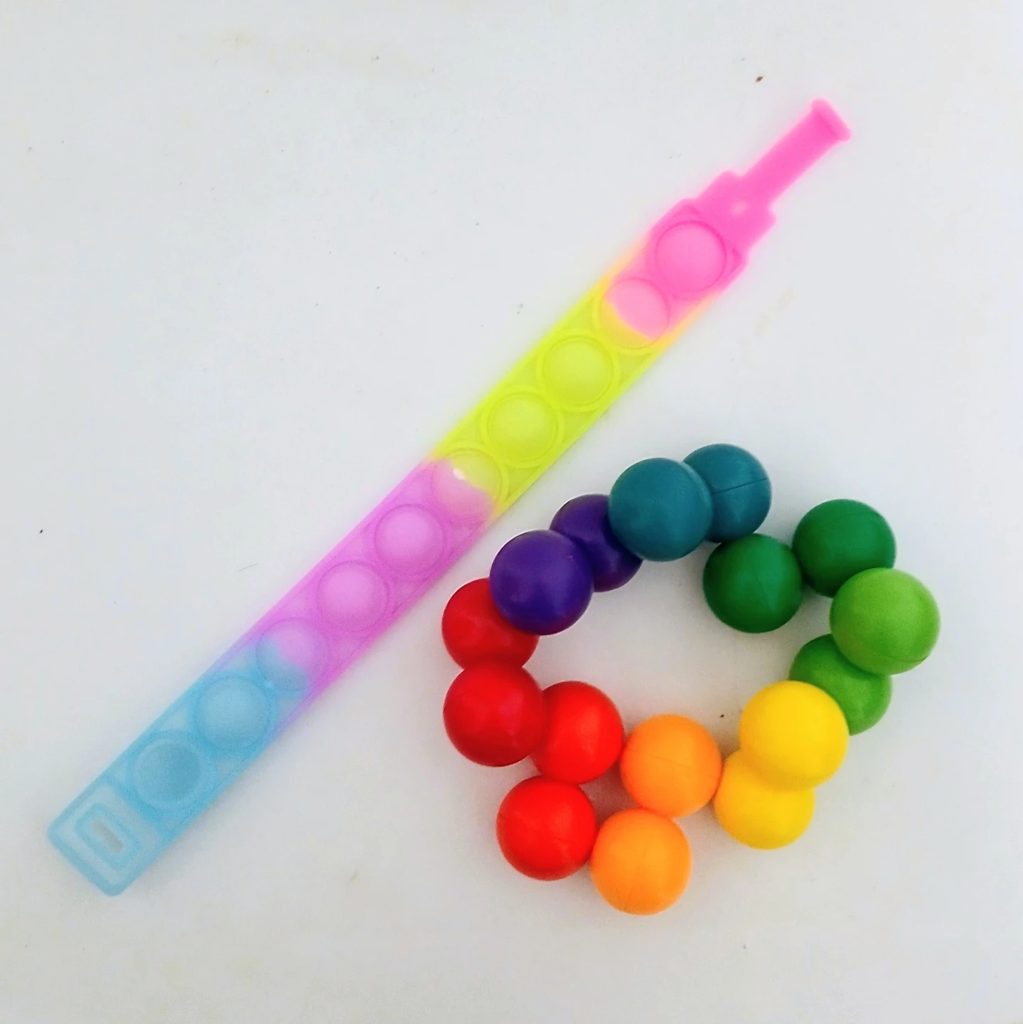 Rainbow Pop It Pencil with Colorful Balls Fidget Toy ⚽