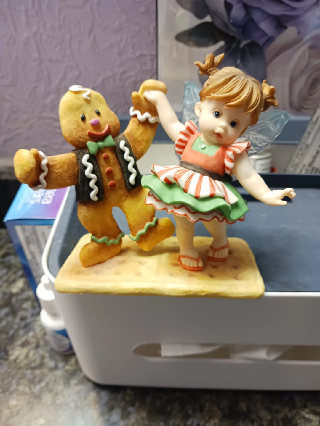 Gingerbread Man and Fairy Figurine