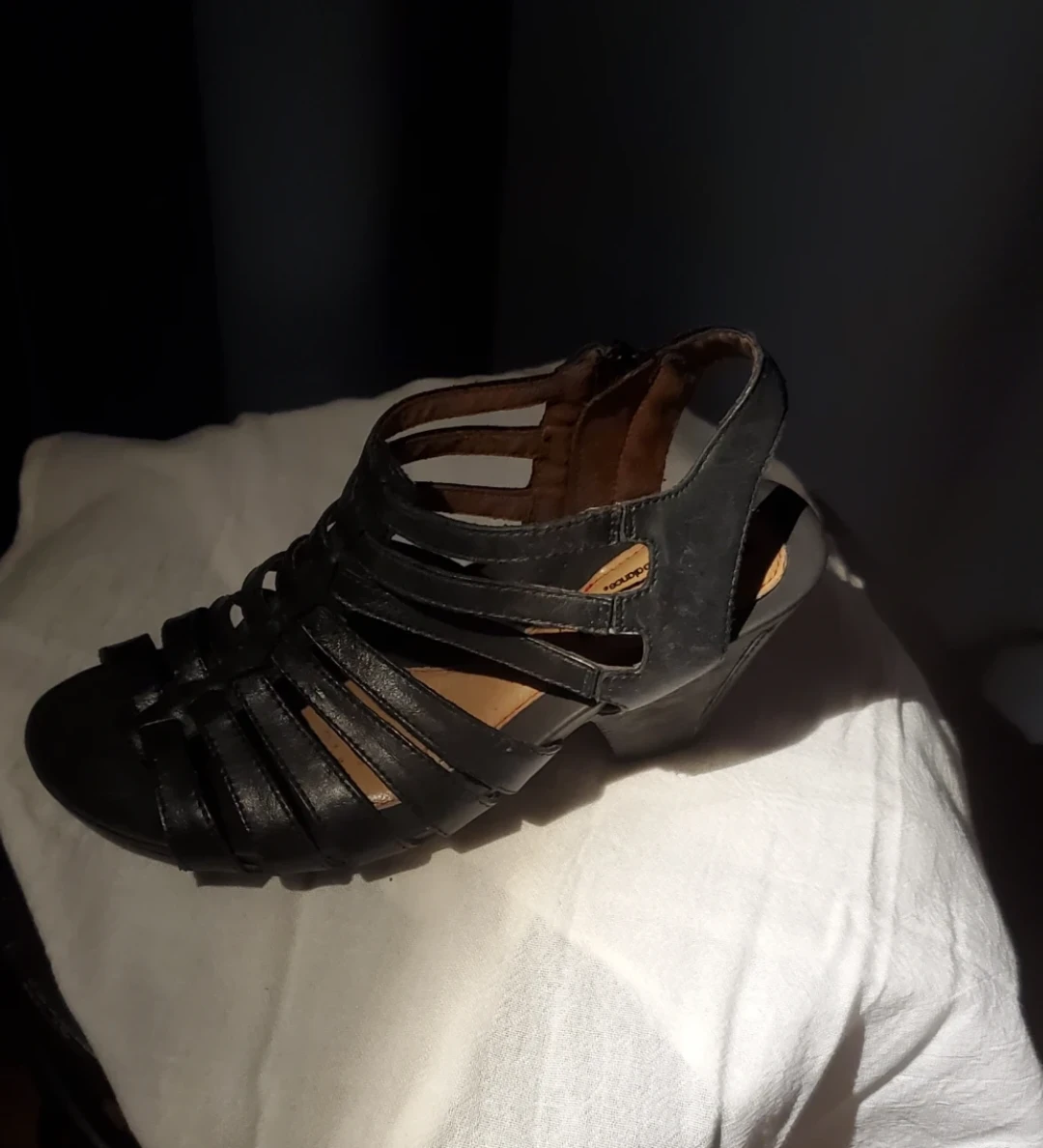 Cobb Hill Black Leather Gladiator Wedge Sandals - photo 4