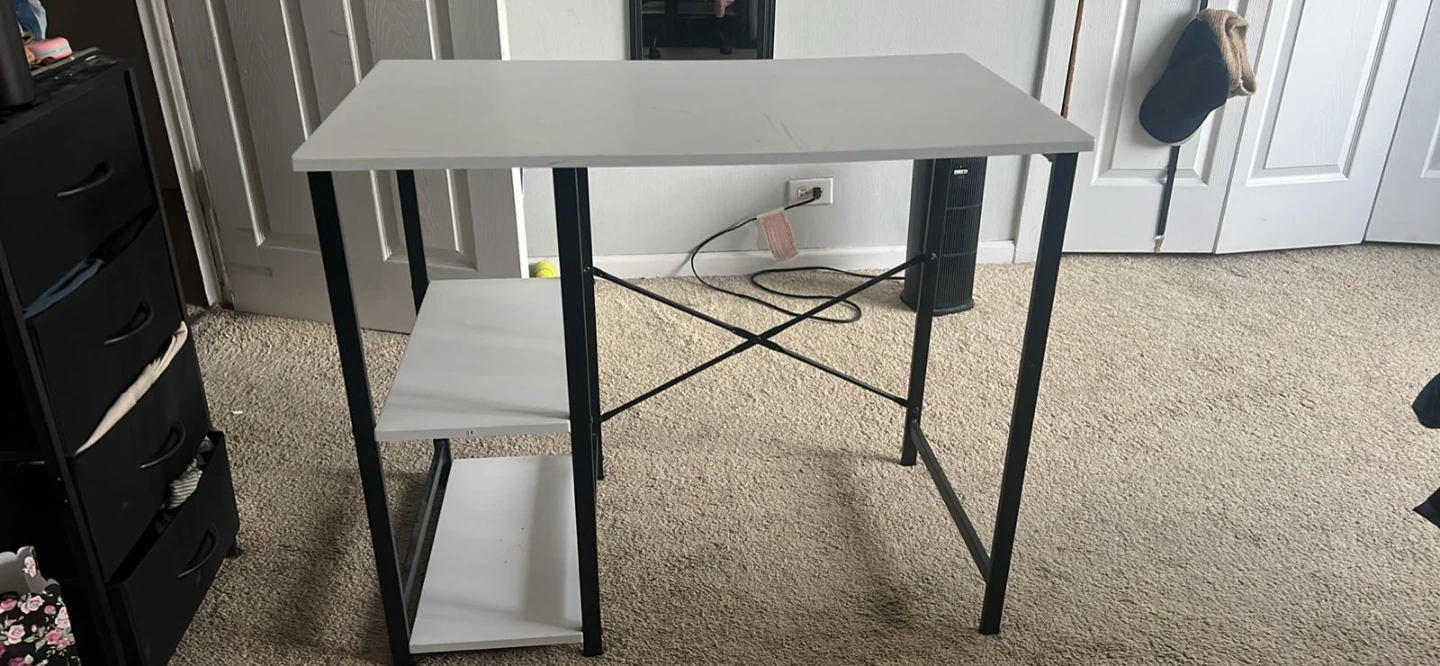 White Desk with Shelves - photo 2
