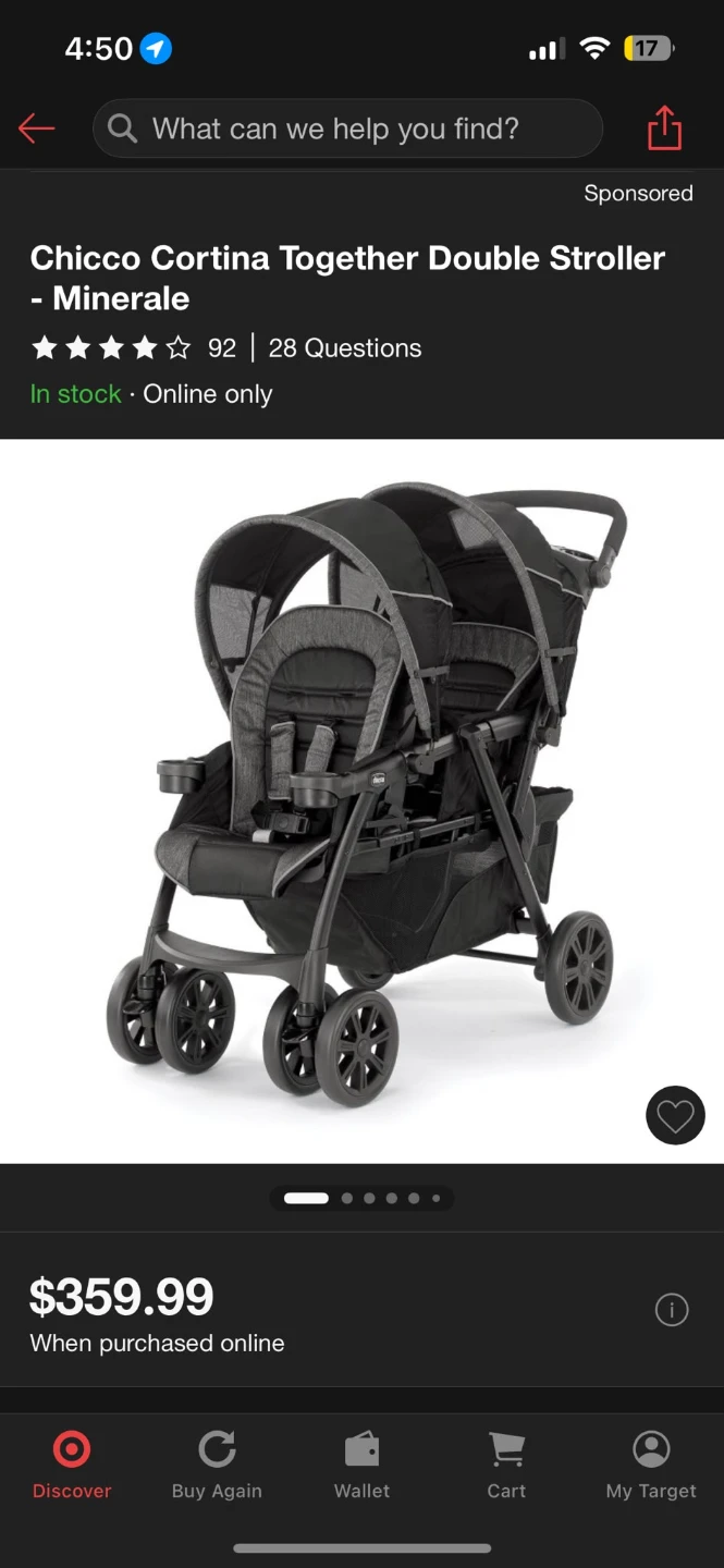 Chicco Cortina Together Two-Passenger Aluminum Stroller