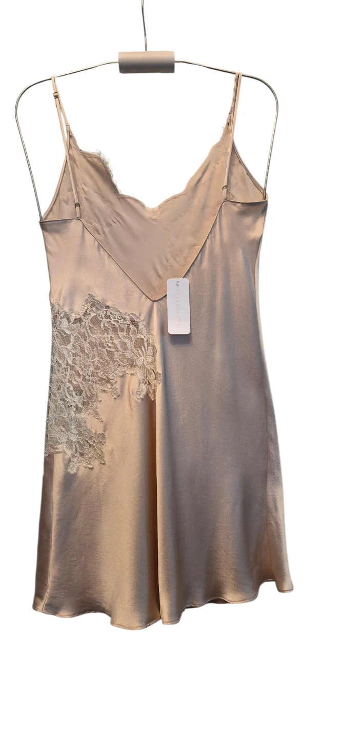 CHRISTINE LINGERIE Venus Lace-Trim Charmeuse Chemise - photo 5