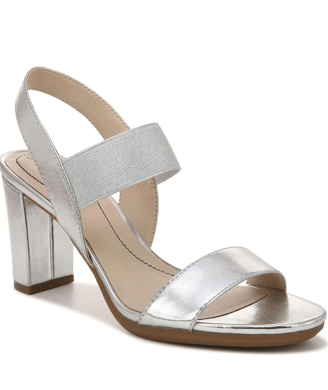 Silver ALOHA, SILVER TREASURE Slingback Heels