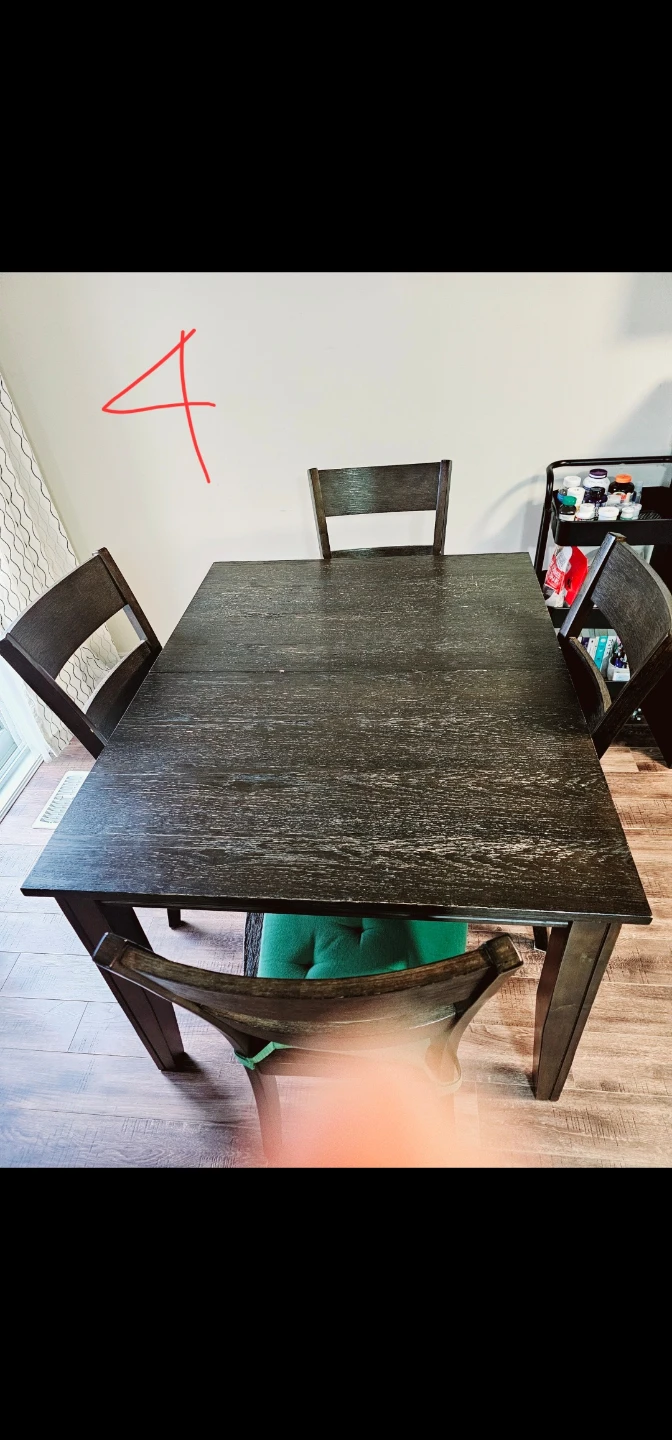 Dark Wood Dining Table and Chairs - photo 3