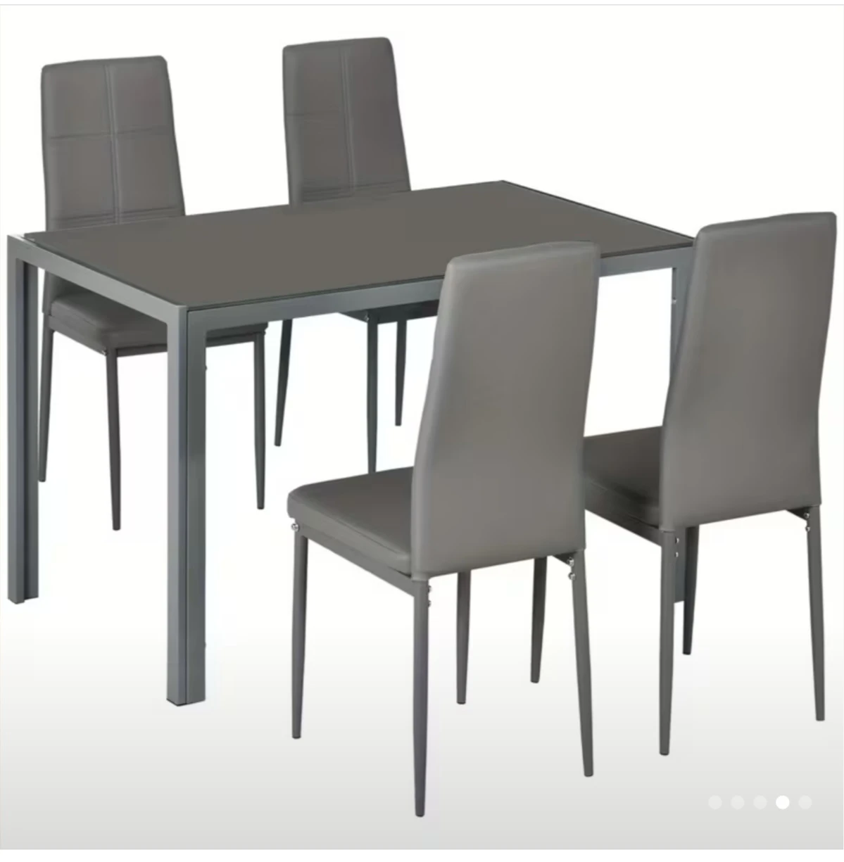 Grey Dining Table and 4 Chairs Set - photo 2