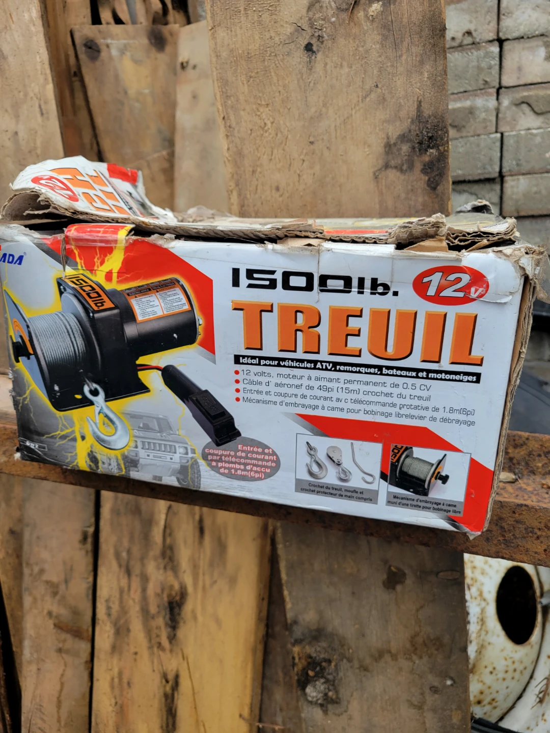 1500lb TREUIL 12V Electric Winch