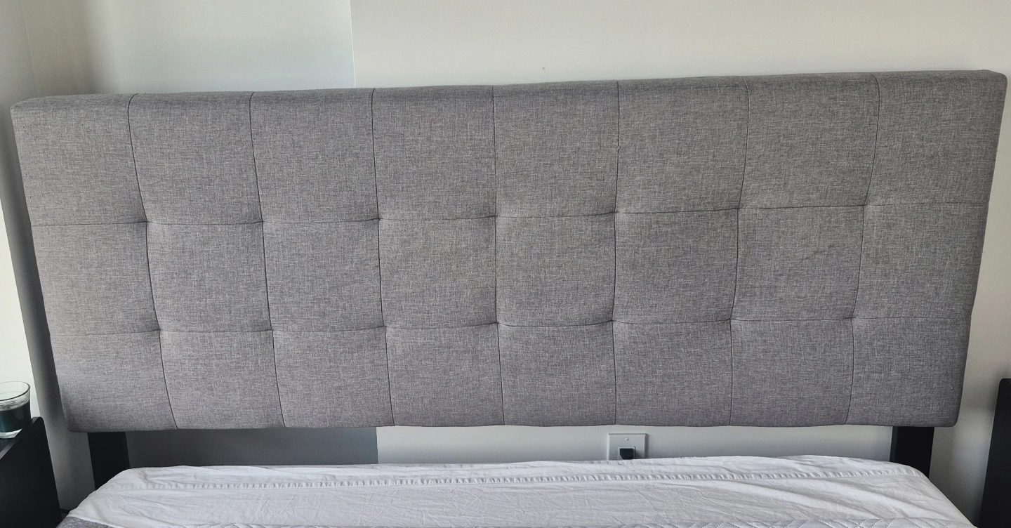 Grey Tufted Headboard  & Cover
