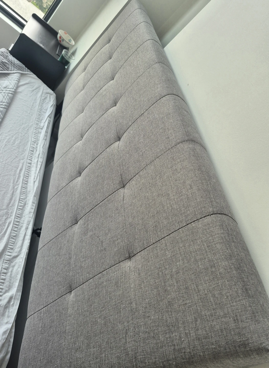 Grey Tufted Headboard  & Cover - photo 2