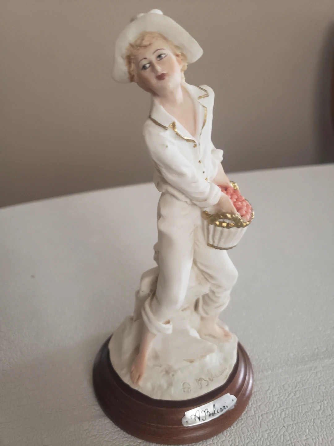Capodimonte Figurine of a Boy with Basket