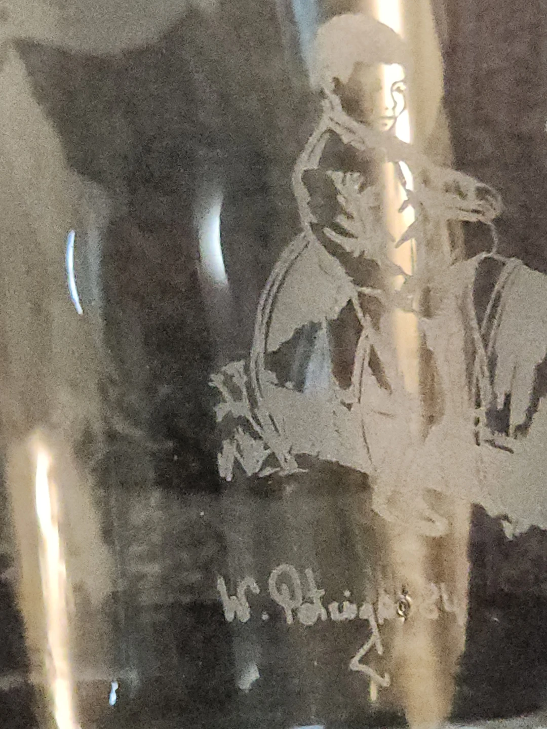 Set of 4 Etched Glass Tumblers - 1984 vintage - photo 3