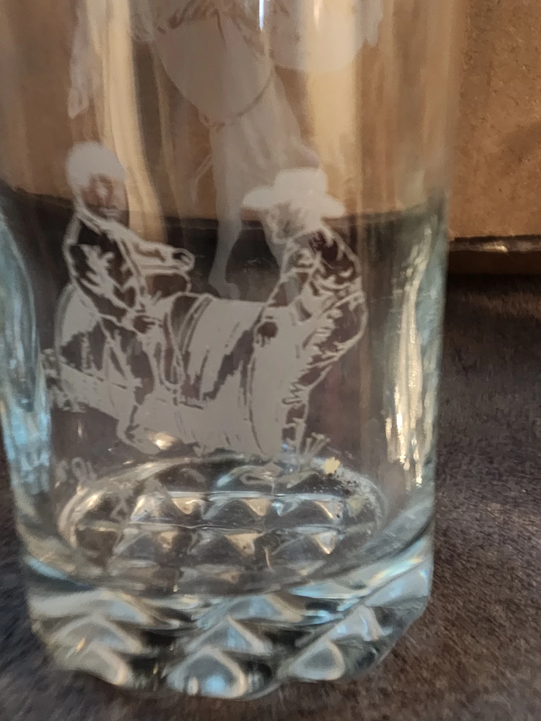 Set of 4 Etched Glass Tumblers - 1984 vintage - photo 4