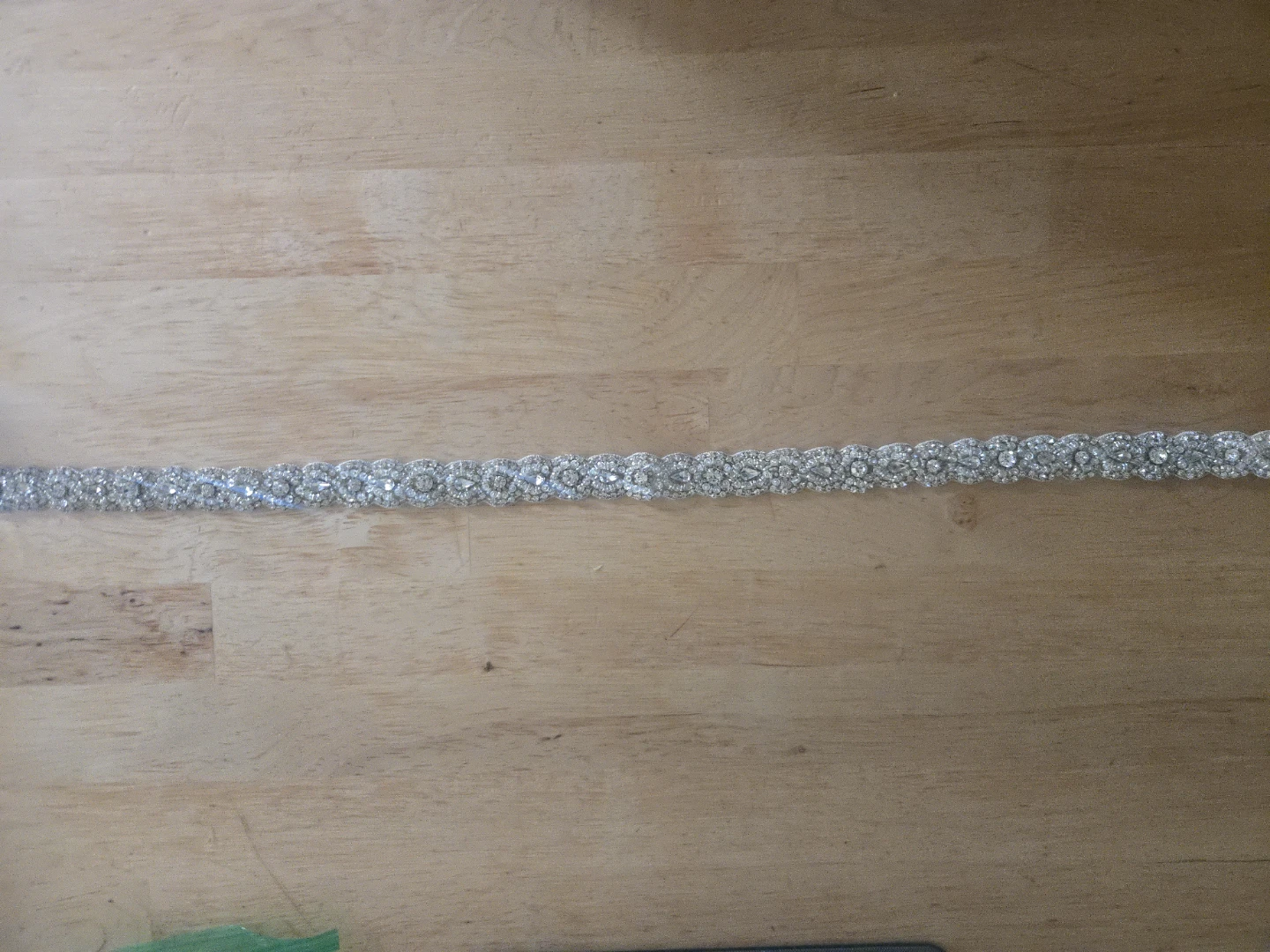 Bling Beaded Rhinestone Belt Sash with Ribbon