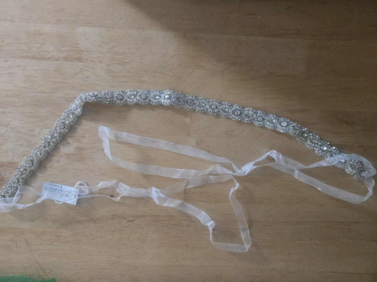 Bling Beaded Rhinestone Belt Sash with Ribbon - photo 4