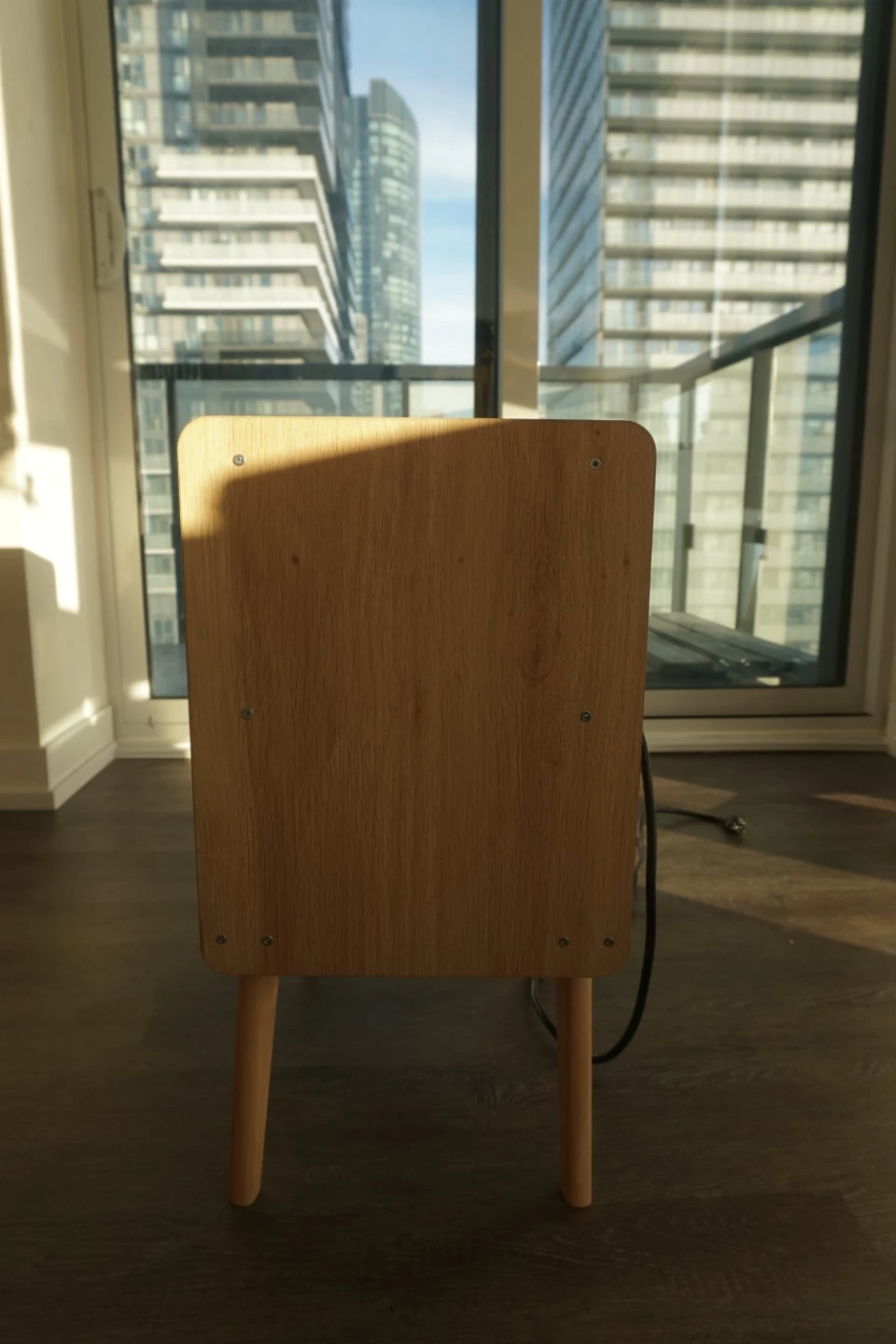 Wooden Bedside Table with Built-in Outlet - photo 3