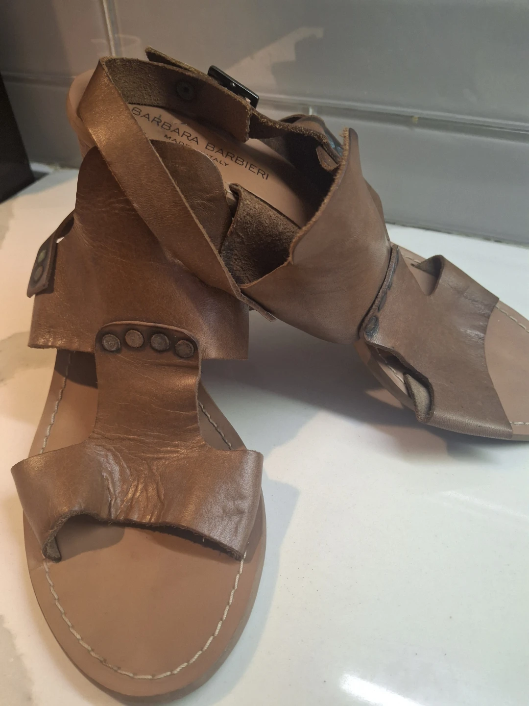 Barbara Barbieri Leather Sandals Size 39 - photo 4