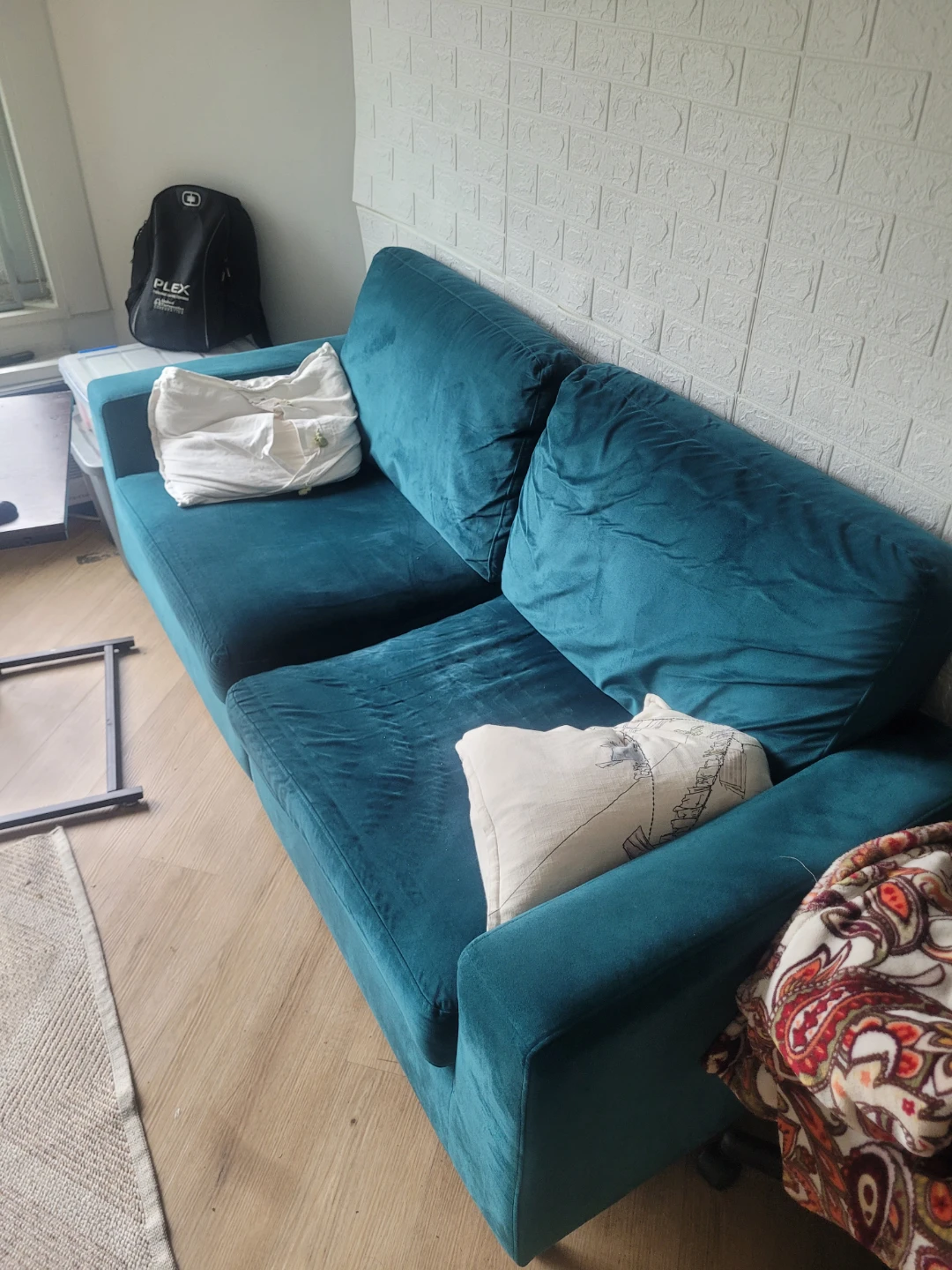 Teal Velvet Sofa