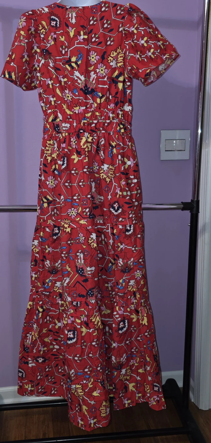 Anthropologie Red Floral Maxi Dress XS - photo 2