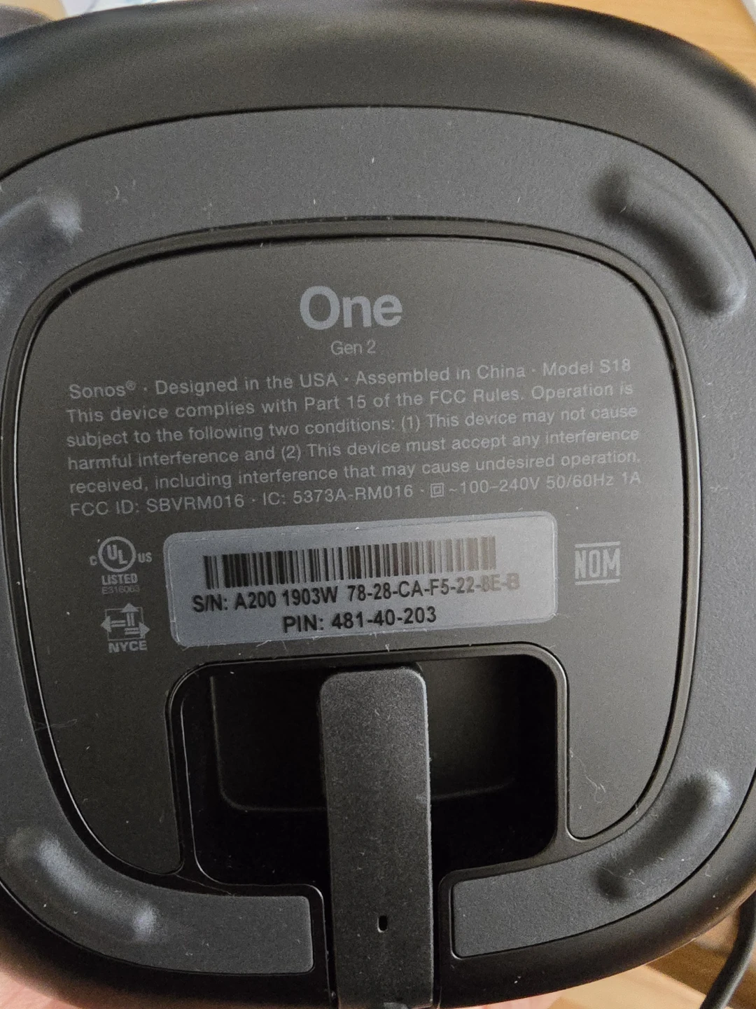 Sonos One Gen 2 Smart Speaker - photo 2