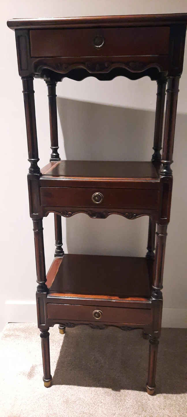Antique Wooden Side Table with Drawer