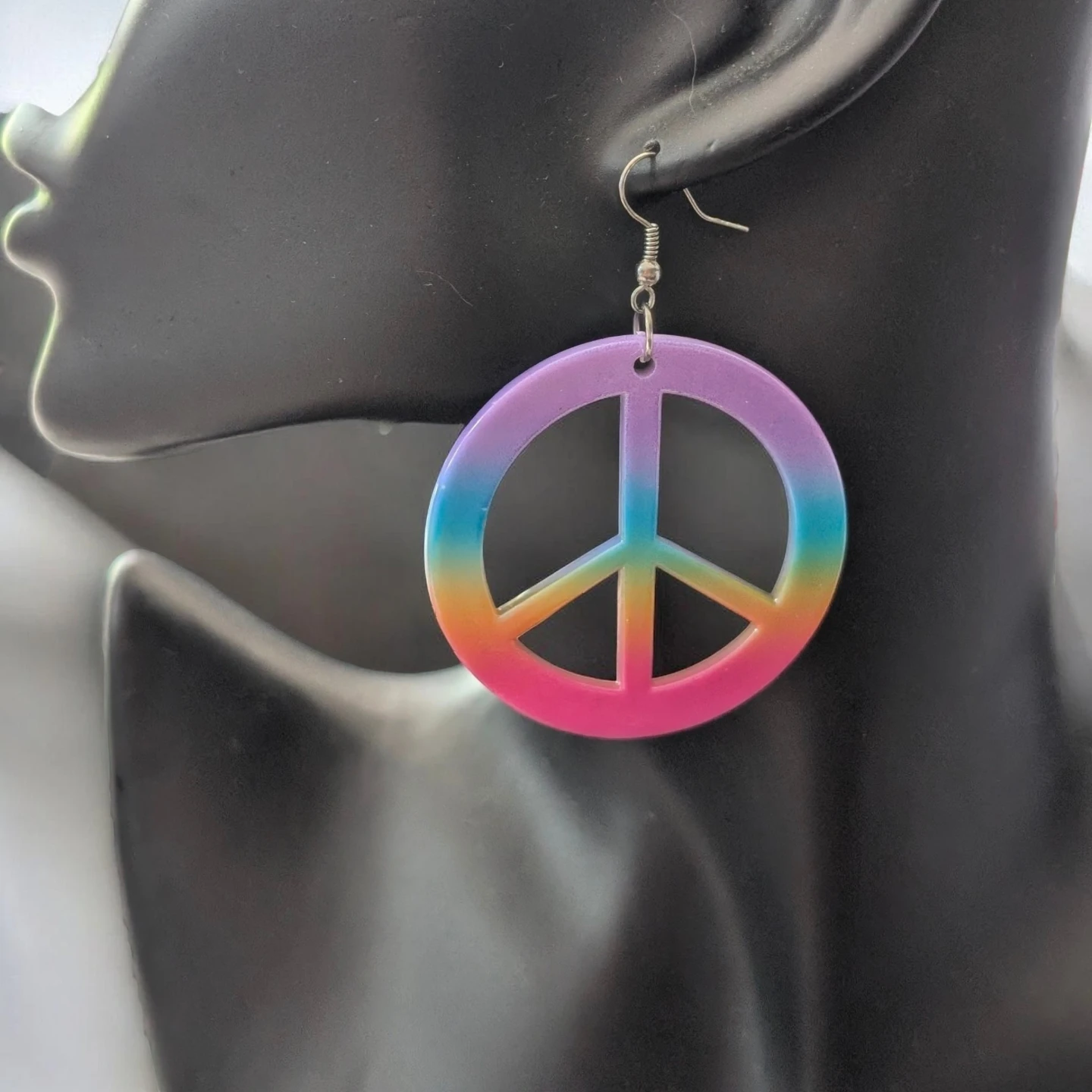 Peace Sign Rainbow Earrings