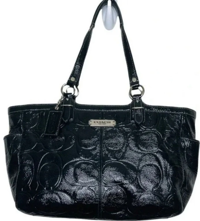 Black Coach Patent Leather Tote Bag