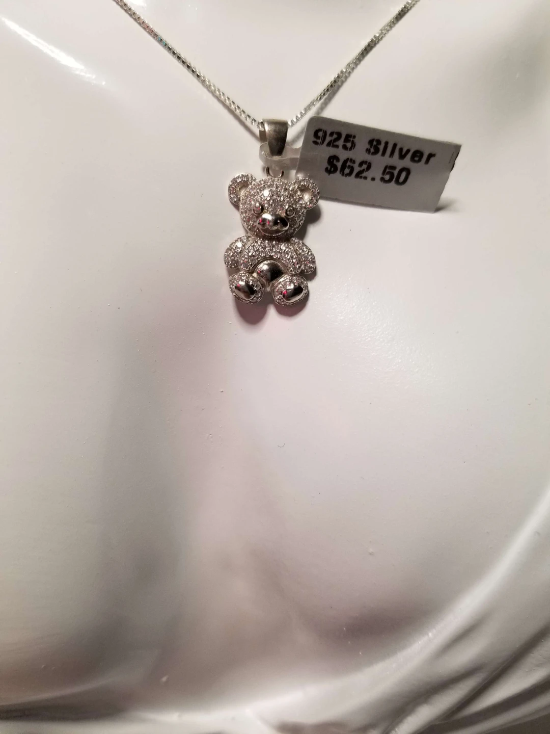 925 Silver Teddy Bear Necklace