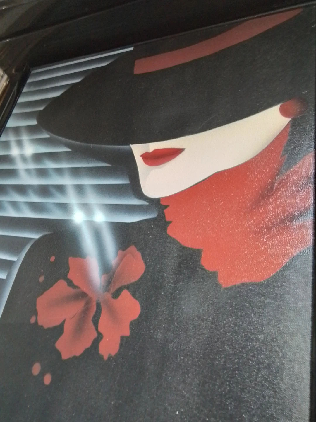 Vintage 1980s Athena Art Canvas: "Belle de Nuit" by V. Harris - photo 5