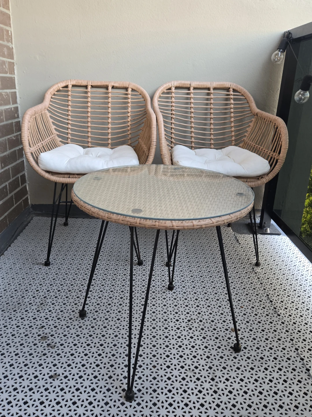 Rattan Patio Set - 2 Chairs and Side Table - photo 3