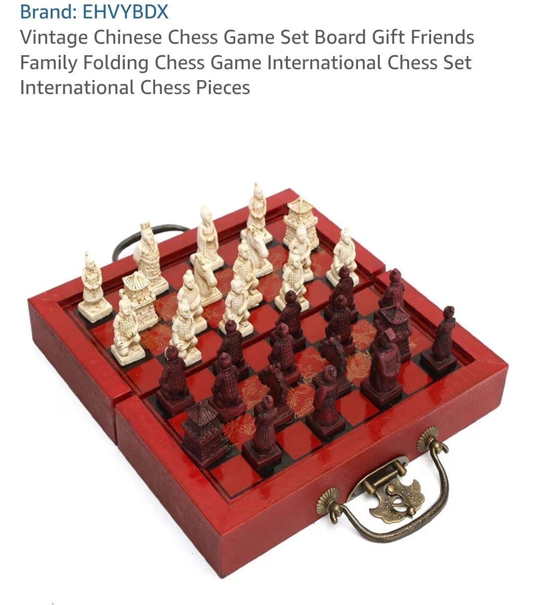 Vintage Chinese Chess Game Set Board Gift