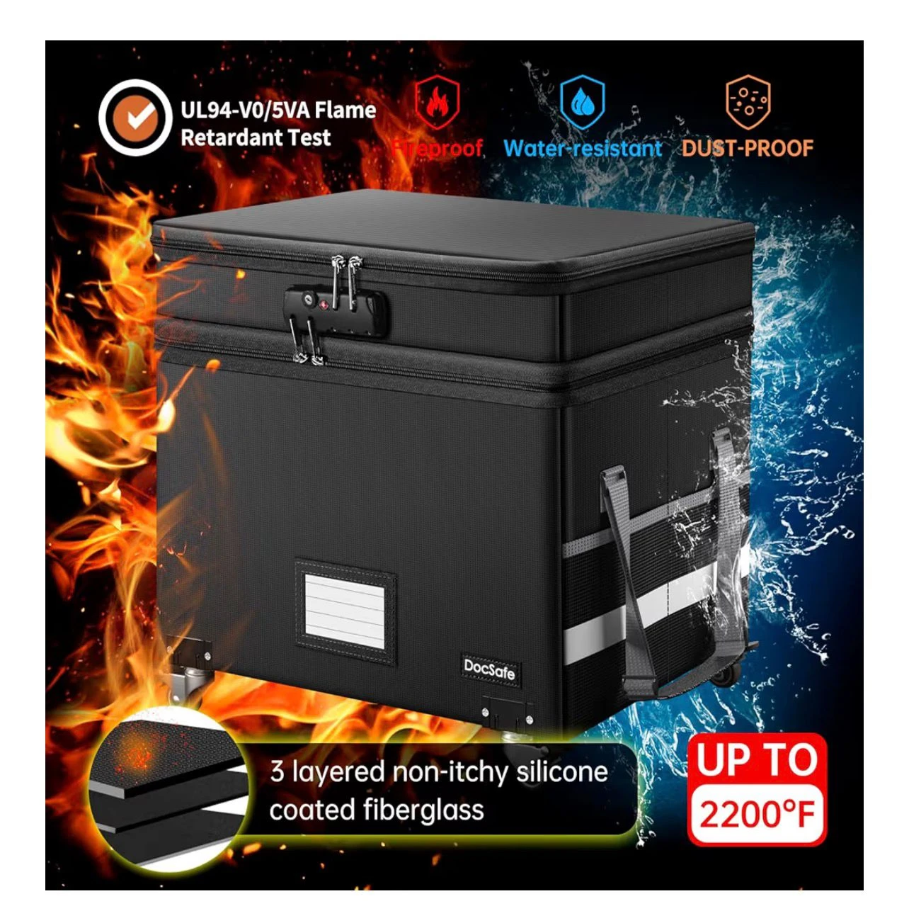 DocSafe Fireproof Document Box with Wheels - photo 3