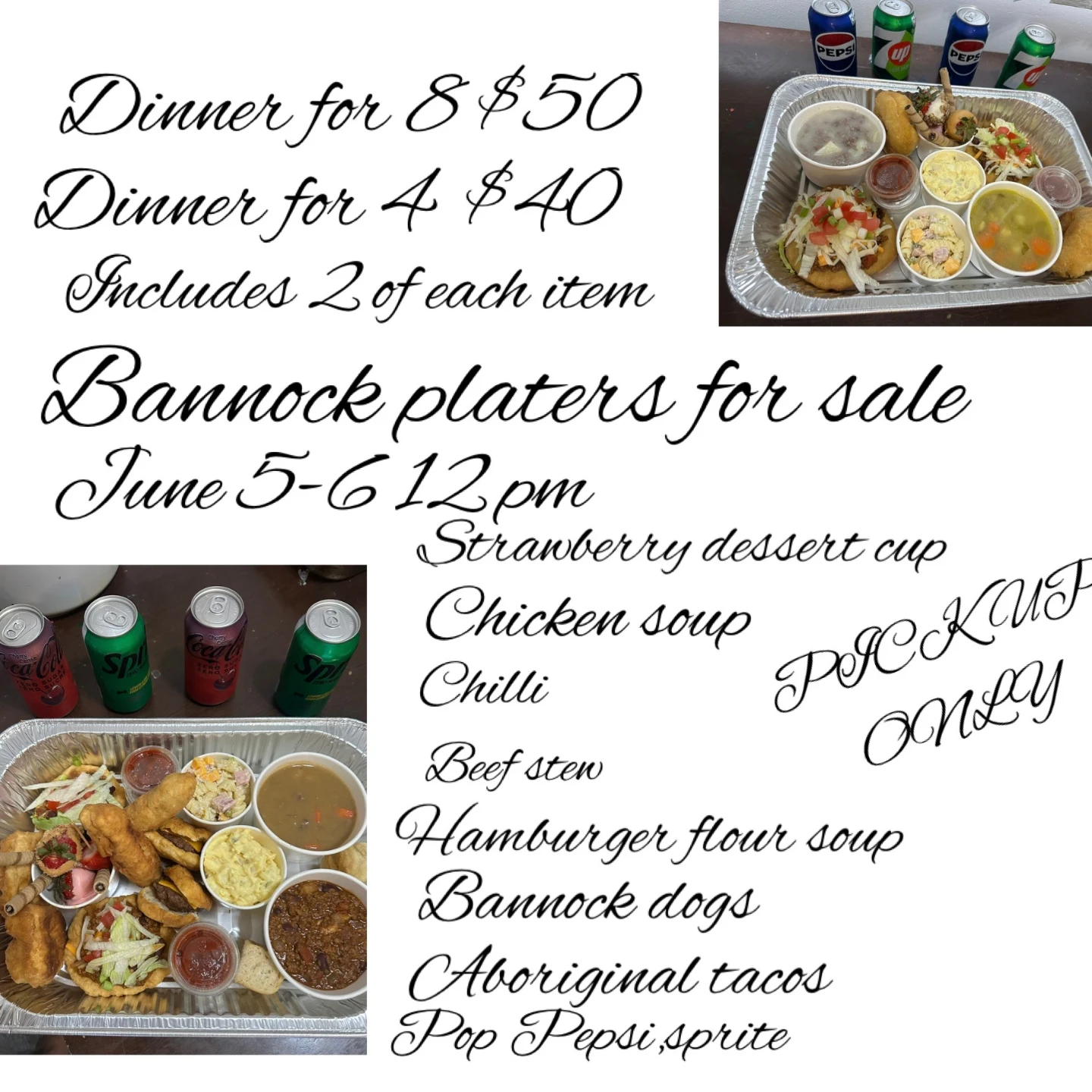 Bannock platters for sale - Dinner for 8 or 4