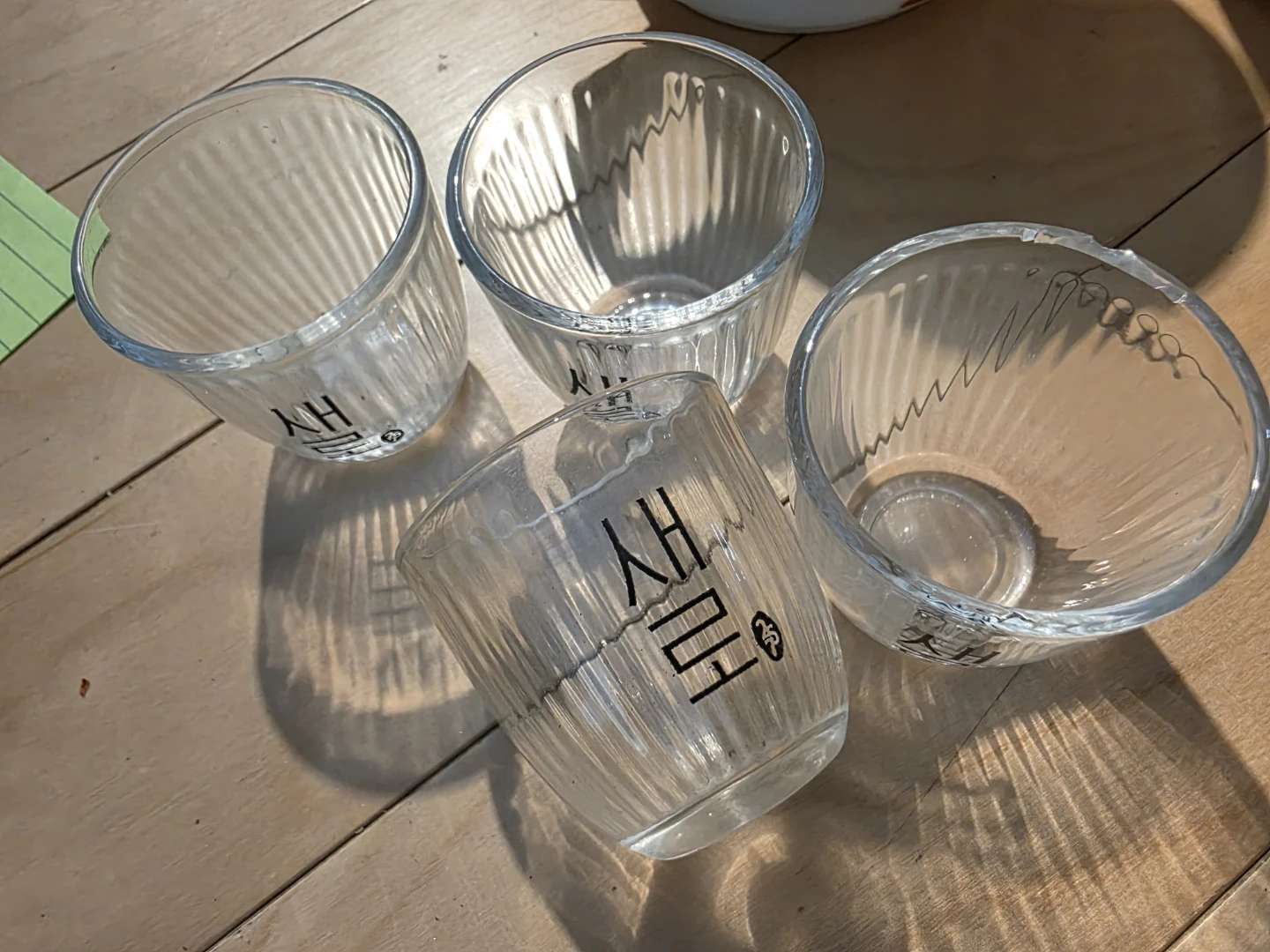 Set of 4 soju shot glasses $5 obo