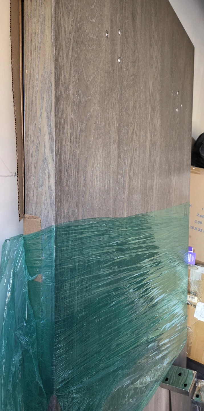 Wood grain table top with chrome legs - photo 3