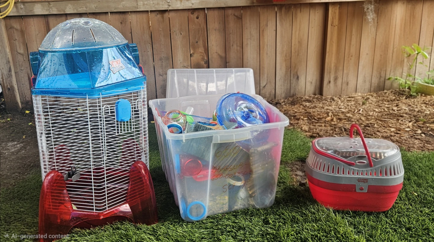 Light up Rocket ship hamster cage and accessories