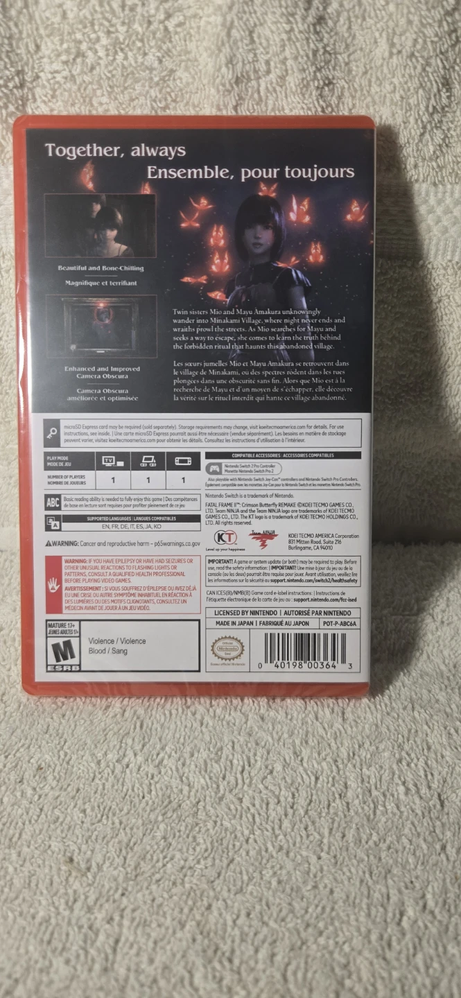 Fatal Frame II Crimson Butterfly Nintendo Switch  2 sealed - photo 2