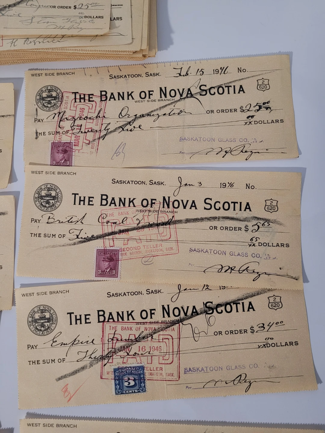 The Bank of Nova Scotia Cheques - Saskatoon, Sask. - photo 3