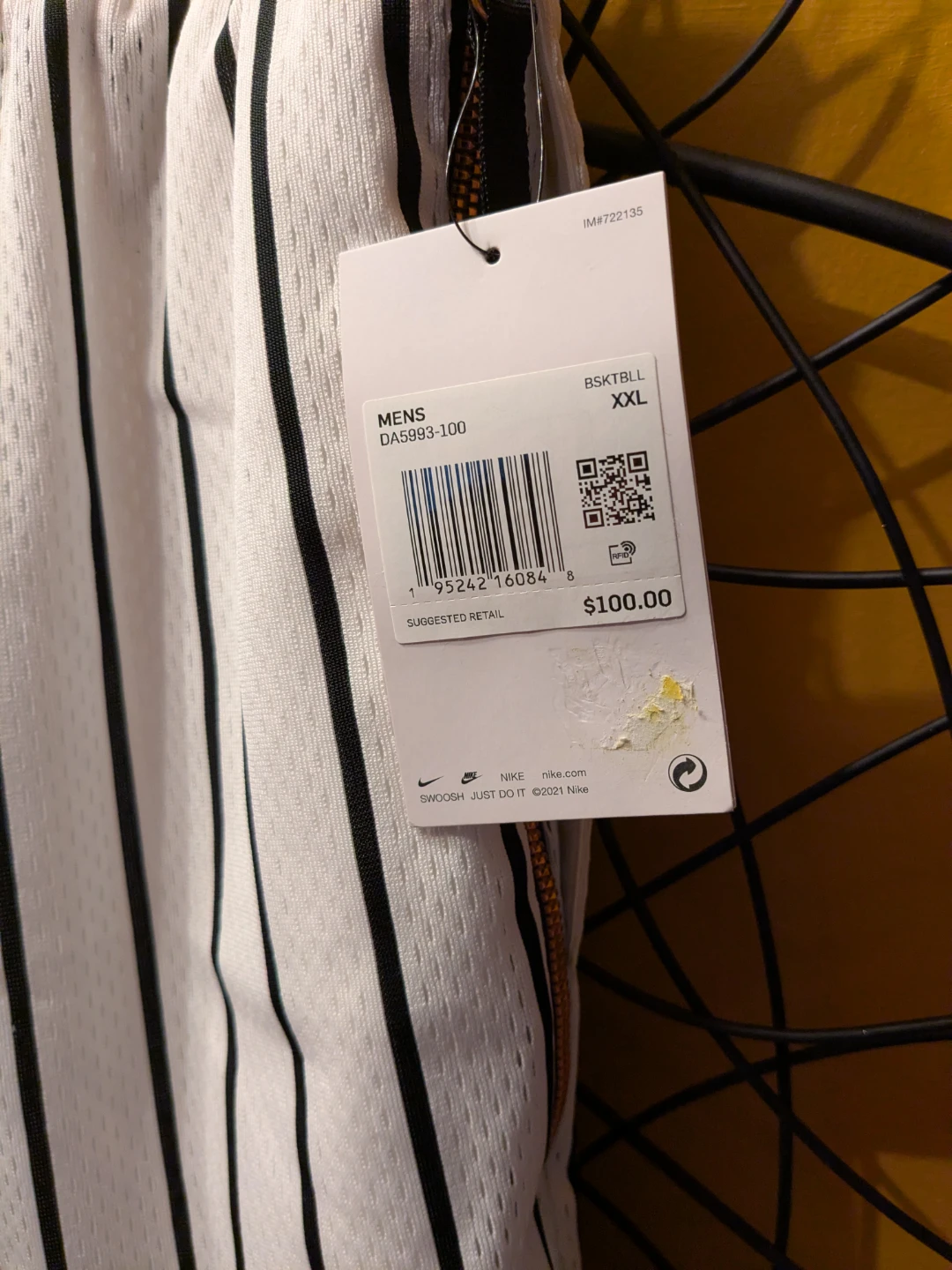Nike Mens DNA Basketball Shorts White Black Pinstripe "1/2" NWT - photo 2