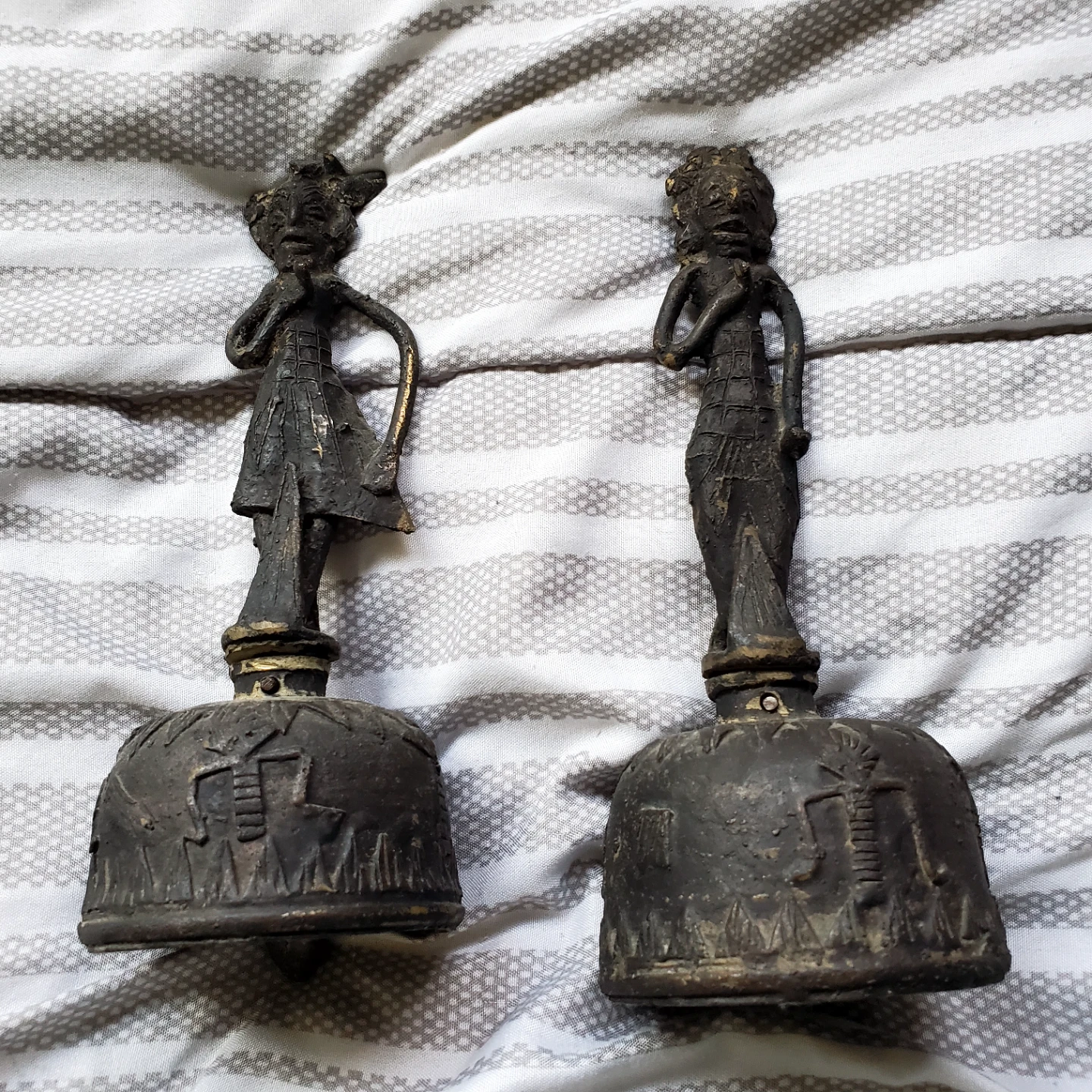 African Benin style Decorative Bell Figurines