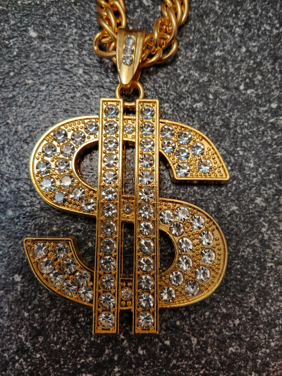 Gold Tone Dollar Sign Pendant Necklace - photo 2