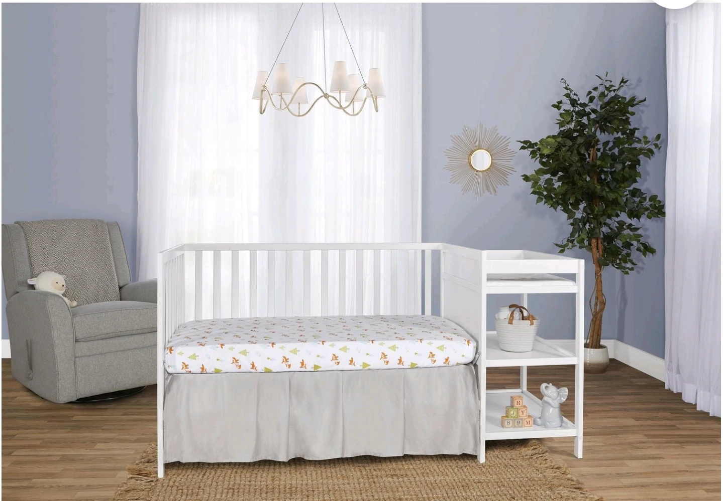 White Crib and Changing Table Combo