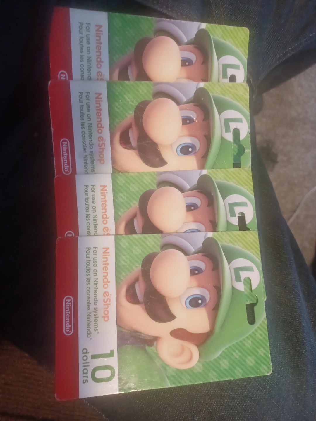 Nintendo eShop 10 Dollar Gift Cards (4x)