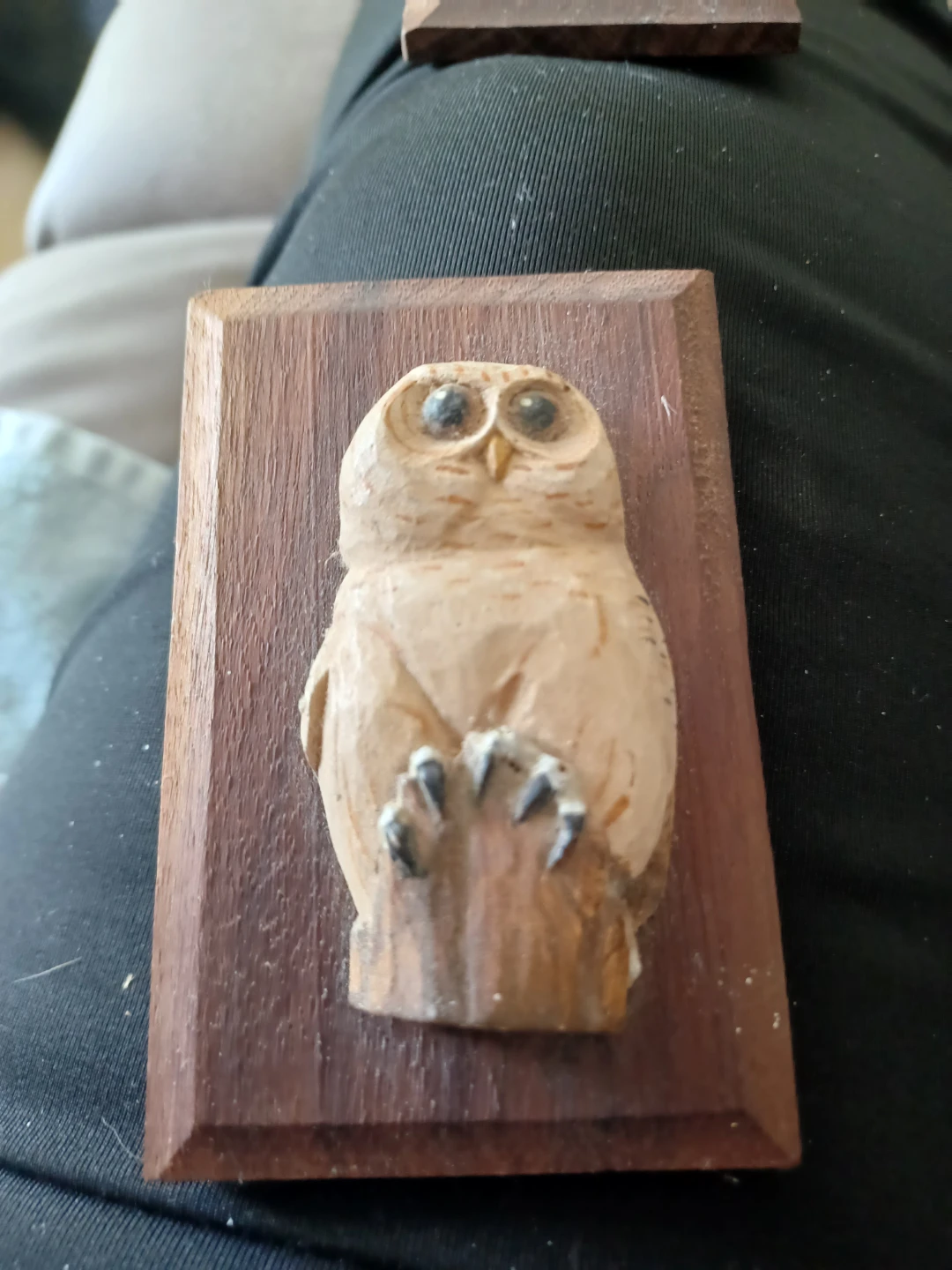 Vintage (late 70s) Wooden Owl Carving Wall Decor